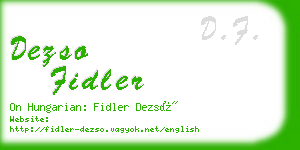 dezso fidler business card